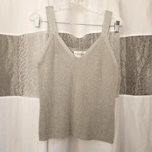 Ungaro - Emanuel Emanuel Ungaro Metallic Knit Tank Top, Silver, Large, NWT